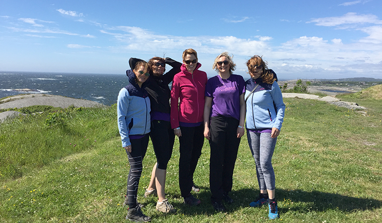 Fra høyre Kjersti, Vibeke, Trine, Linda og Yvonne.